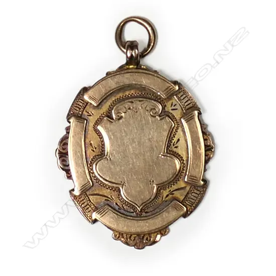 Frank Grady 9ct gold 1925 fob medallion,